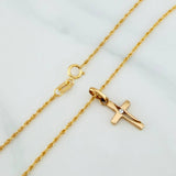 Set Cadena Lazo + Dije Cruz / 1.85gr / 60 cm Oro Amarillo 18K