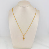 Set Cadena Lazo + Dije Cruz / 1.85gr / 60 cm Oro Amarillo 18K