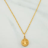 Set Cadena Lazo + Dije San Benito / 1.75gr / 60 cm Oro Amarillo 18K