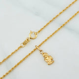 Set Cadena Lazo + Dije Angel / 1.25gr / 50 cm Oro Amarillo 18K