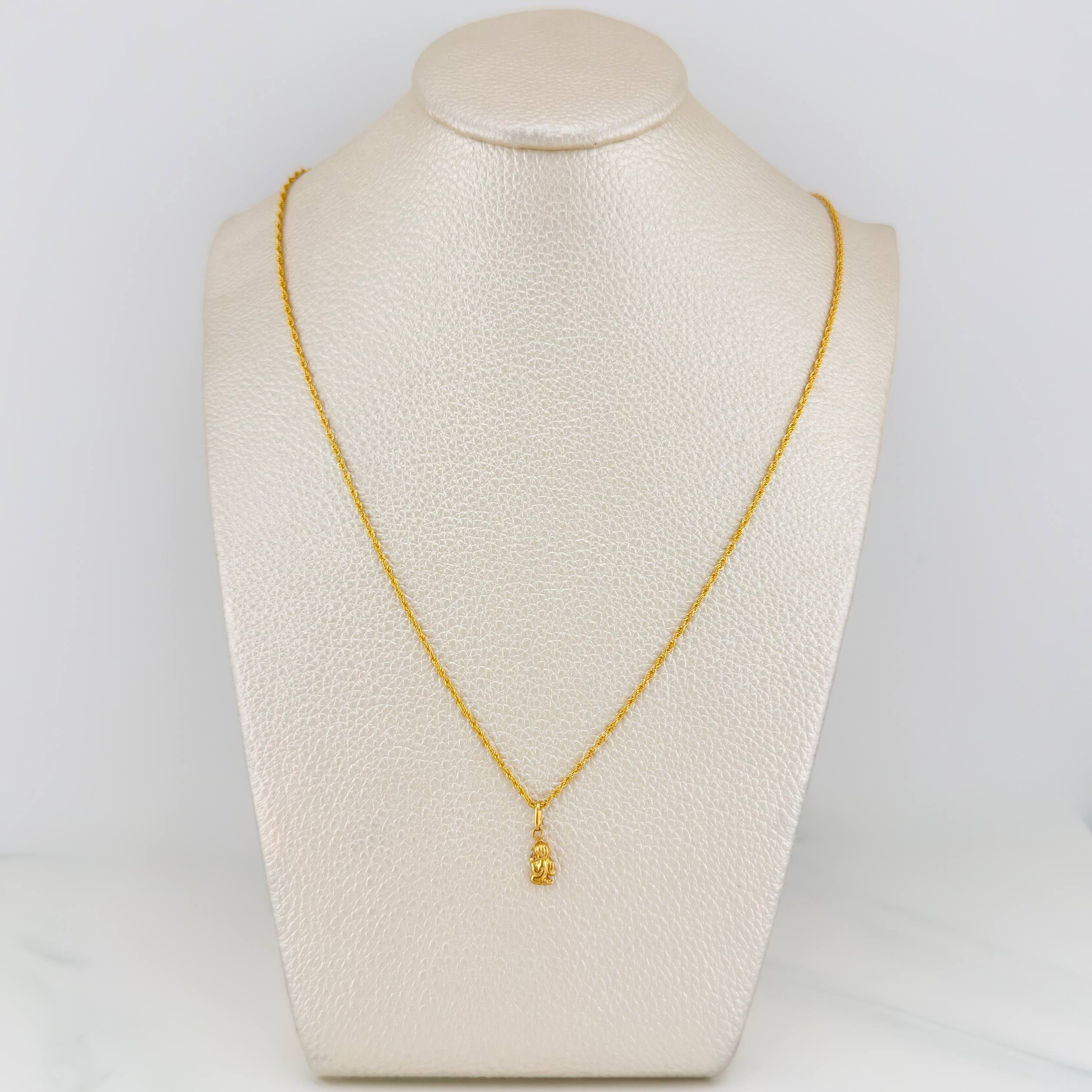 Set Cadena Lazo + Dije Angel / 1.25gr / 50 cm Oro Amarillo 18K