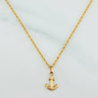 Set Cadena Lazo + Dije Ancla / 1.55gr / 50 cm Oro Amarillo 18K