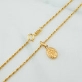 Set Cadena Lazo + Dije Virgen Del Carmen / 1.4gr / 49.5 cm Oro Amarillo 18K