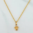 Set Cadena Lazo + Dije Corona / 1.35gr / 50 cm Oro Amarillo 18K
