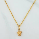 Set Cadena Lazo + Dije Corona / 1.35gr / 50 cm Oro Amarillo 18K