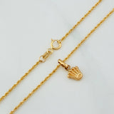 Set Cadena Lazo + Dije Corona / 1.35gr / 50 cm Oro Amarillo 18K
