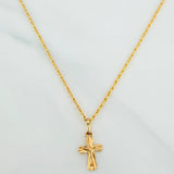 Set Cadena Lazo + Dije Cruz Cristo / 1.5gr / 49.5 cm Oro Amarillo 18K