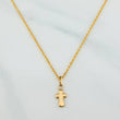 Set Cadena Lazo + Dije Cruz / 1.3gr / 49.5 cm Oro Amarillo 18K