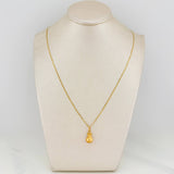Set Cadena Escalera Plana + Dije Bolsa De Dinero / 2.1gr / 50 cm Tres Oros 18K