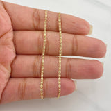 Set Cadena Escalera Plana + Dije Bolsa De Dinero / 2.1gr / 50 cm Tres Oros 18K