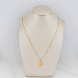 Set Cadena Escalera Plana + Dije Herradura De Caballo / 2.15gr / 50 cm Tres Oros 18K