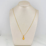 Set Cadena Escalera Plana + Dije Espiritu Santo / 2.2gr / 50 cm Tres Oros 18K