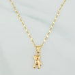 Set Cadena Flor Espejo + Dije Oso / 1.35gr / 44 cm Oro Amarillo 18K