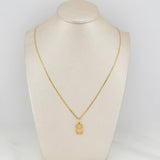 Set Cadena Escalera + Dije Oso Ts / 2.6gr / 50 cm Oro Amarillo 18K
