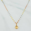 Set Cadena Flor Espejo + Dije Corazón / 1.05gr / 45 cm Tres Oros 18K