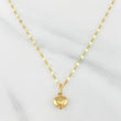 Set Cadena Flor Espejo + Dije Corazón / 1.25gr / 45 cm Oro Amarillo 18K