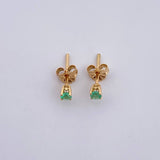 Topos Cuatro Garras 0.8gr / Esmeralda 15 Pts Oro Amarillo 18K (Joya) &