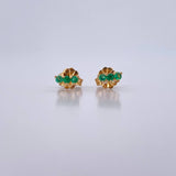 Topos Linea 0.8gr / Esmeralda 14 Pts Oro Amarillo 18K (Joya) &