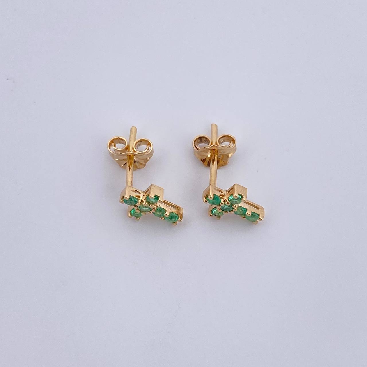 Topos Cruz 1.15gr / Esmeralda 25 Pts Oro Amarillo 18K (Joya) &