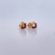 Topos Silueta Corazon Doble 0.95gr /  Rubíes 15 Pts Oro Amarillo 18K (Joya) &