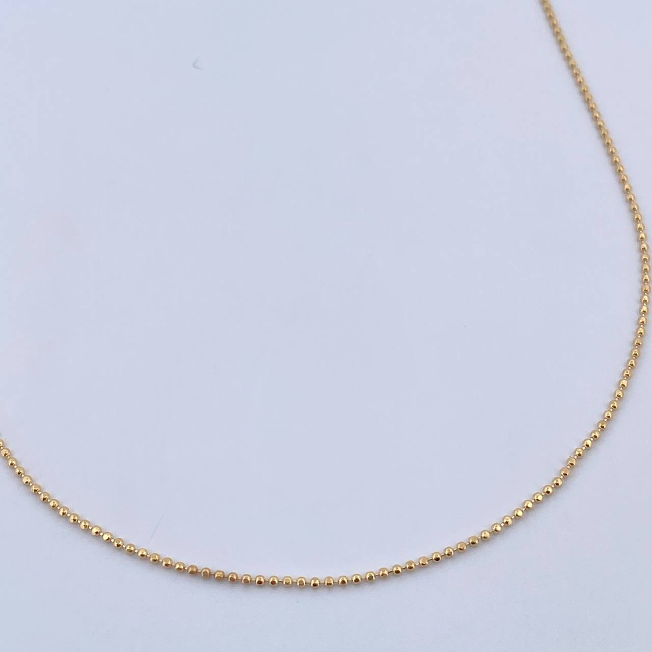 Cadena Militar 1.95gr / 45cm / 1mm Bola Diamantada Oro Amarillo +3 &