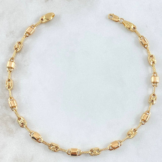 Tobillera Rustico Tornillo Diamantado 5.25gr / 24cm-Oro Amarillo 18K *