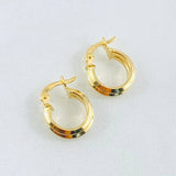 Candongas Clau Doble 1.05gr / 1.3cm / Oro Amarillo 18K