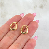 Candongas Clau Doble 1.05gr / 1.3cm / Oro Amarillo 18K