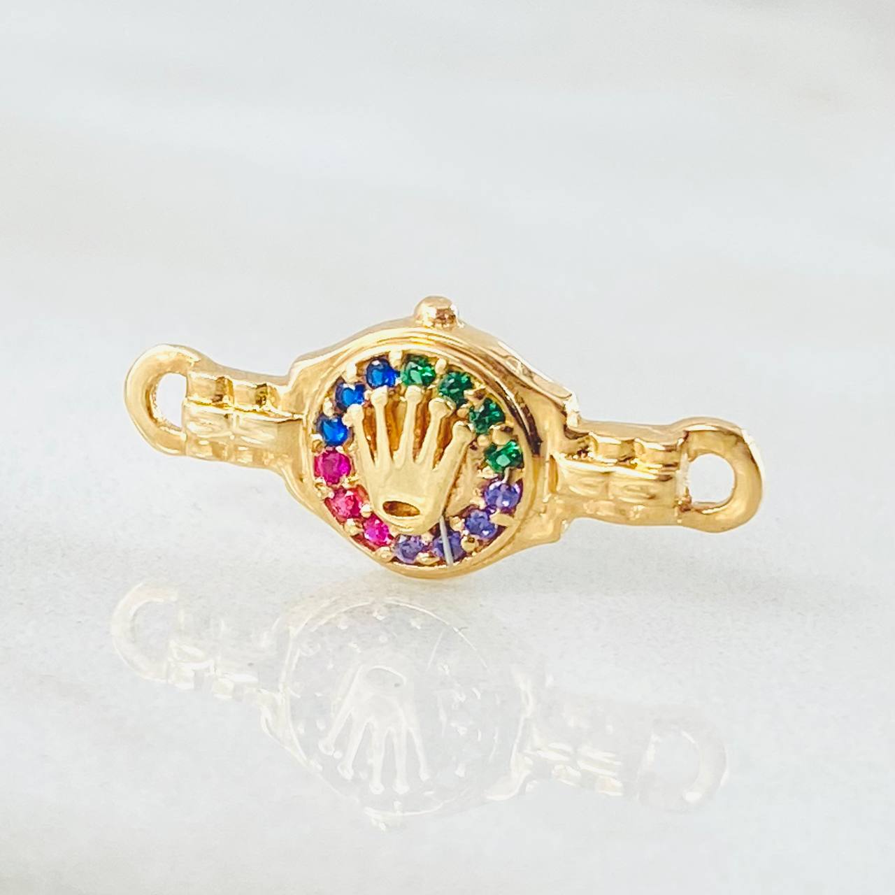 Herraje Correa Corona 1.2gr / 2.2cm / Oro Amarillo 18K