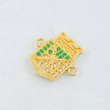 Herraje Atletico Nacional 2.2gr / 1.5cm / Oro Amarillo 18K