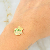 Herraje Atletico Nacional 2.2gr / 1.5cm / Oro Amarillo 18K