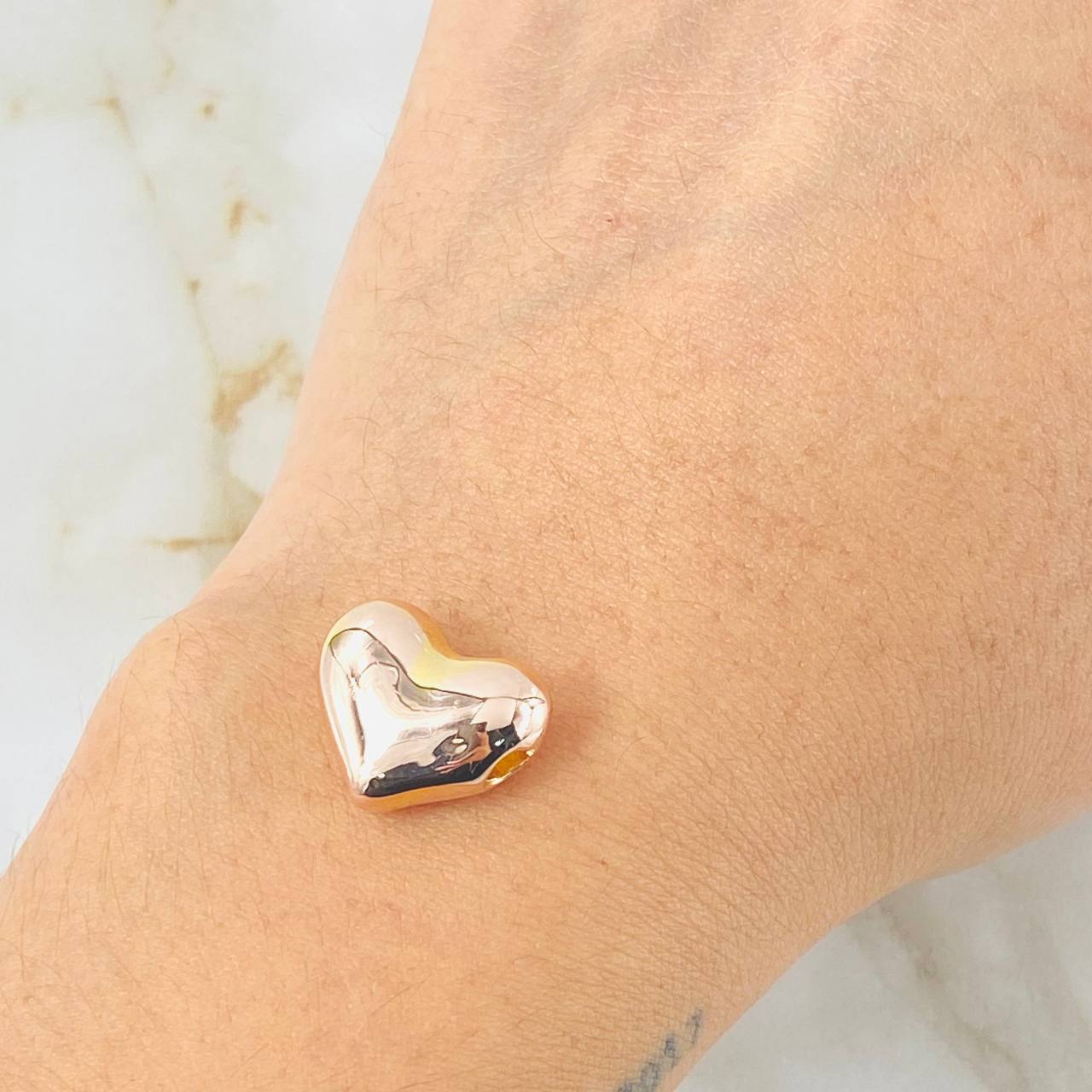 Herraje Corazon 0.65gr / 1.4cm / Oro Rosa 18K