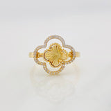 Anillo Trebol 3.85g / T8 Tres Oros 18K