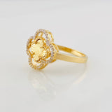 Anillo Trebol 3.85g / T8 Tres Oros 18K