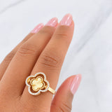 Anillo Trebol 3.85g / T8 Tres Oros 18K