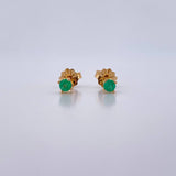 Topos Cuatro Garras 0.85gr / Esmeralda 20 Pts Oro Amarillo 18K (Joya) &