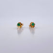 Topos Cuatro Garras 0.8gr / Esmeralda 12 Pts Oro Amarillo 18K (Joya) &
