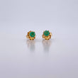 Topos Cuatro Garras 0.8gr / Esmeralda 15 Pts Oro Amarillo 18K (Joya) &