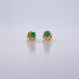 Topos Cuatro Garras 0.8gr / Esmeralda 15 Pts Oro Amarillo 18K (Joya) &