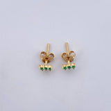 Topos Linea 0.8gr / Esmeralda 14 Pts Oro Amarillo 18K (Joya) &