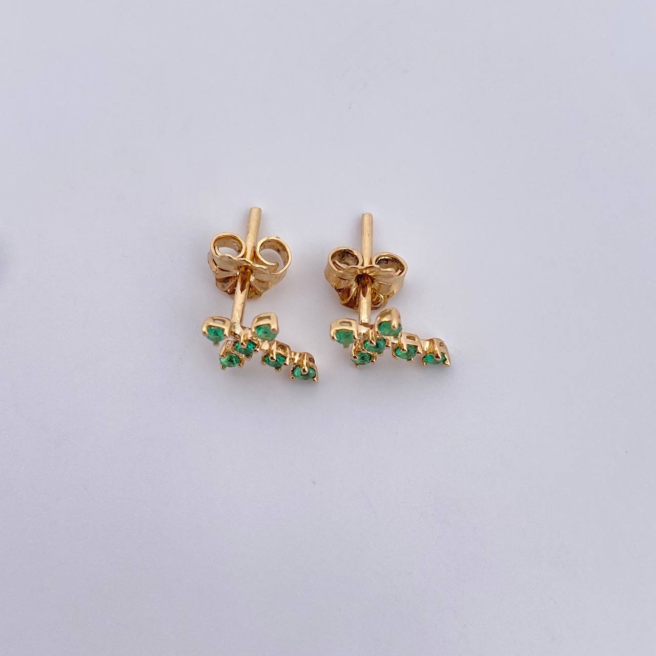 Topos Cruz 0.95gr / Esmeraldas 18 Pts Oro Amarillo 18K (Joya) &