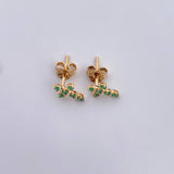 Topos Cruz 0.95gr / Esmeraldas 18 Pts Oro Amarillo 18K (Joya) &