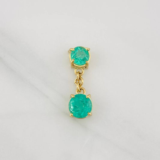 Dije Dúo Cuatro Garras Esmeraldas 2.18qts 1.55g / 2cm Oro Amarillo 18K
