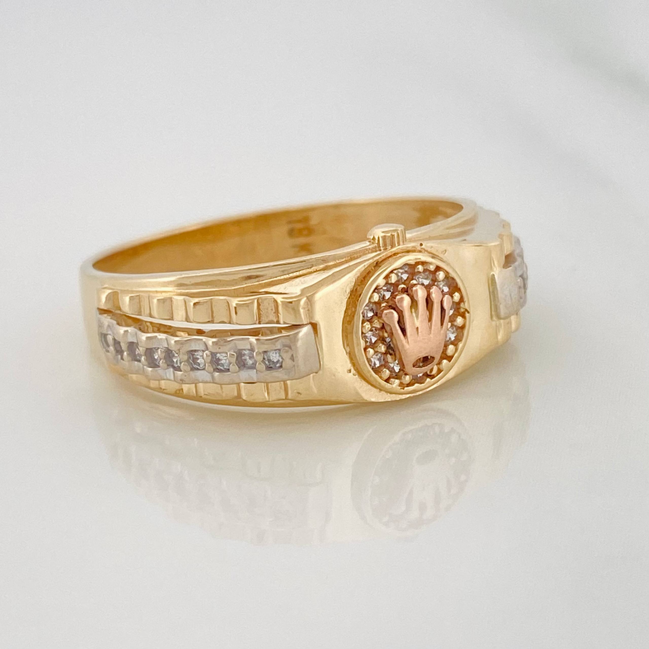 Anillo Correa Corazon 4.7g / T8 1/2 Tres Oros 18K