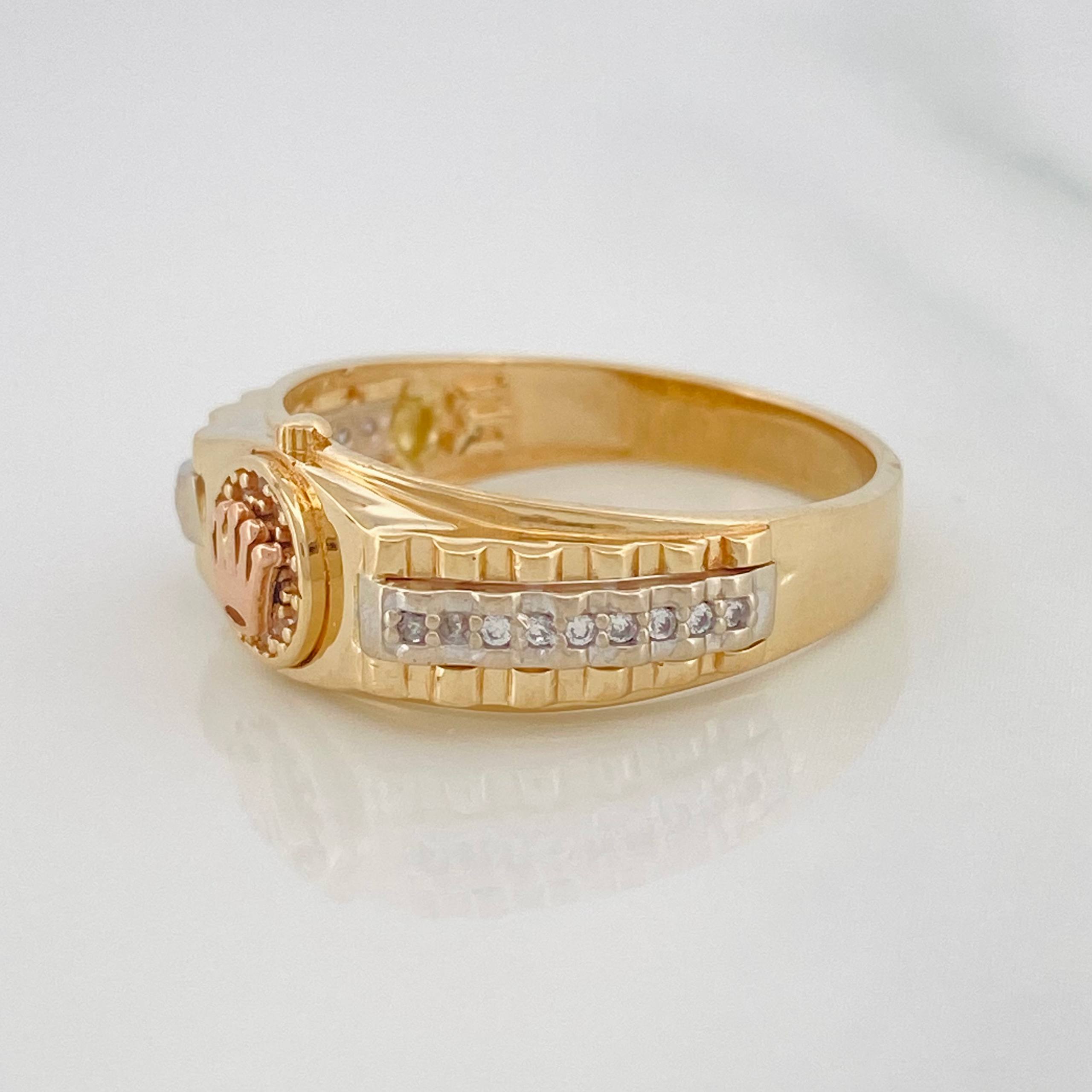 Anillo Correa Corazon 4.7g / T8 1/2 Tres Oros 18K