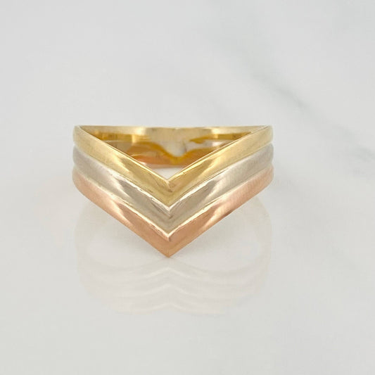Anillo Tres Lineas 3.8g / T9 1/2 Tres Oros 18K