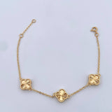 Pulso Trebol Aro Seguido 4.4gr / 18.1cm / 1.5mm Diamantado Oro Amarillo Nac.Esp. 18K &