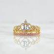 Anillo Corona 15's 2.35gr / T5 3/4 / Circones Blancos - Rosados Oro Amarillo 18K