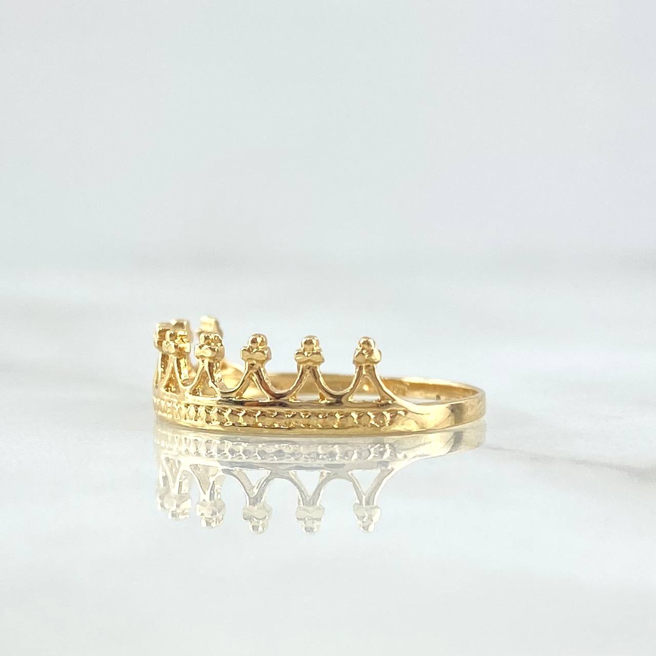 Anillo Corona Puente 1.2gr / T7 / Liso Oro Amarillo 18K