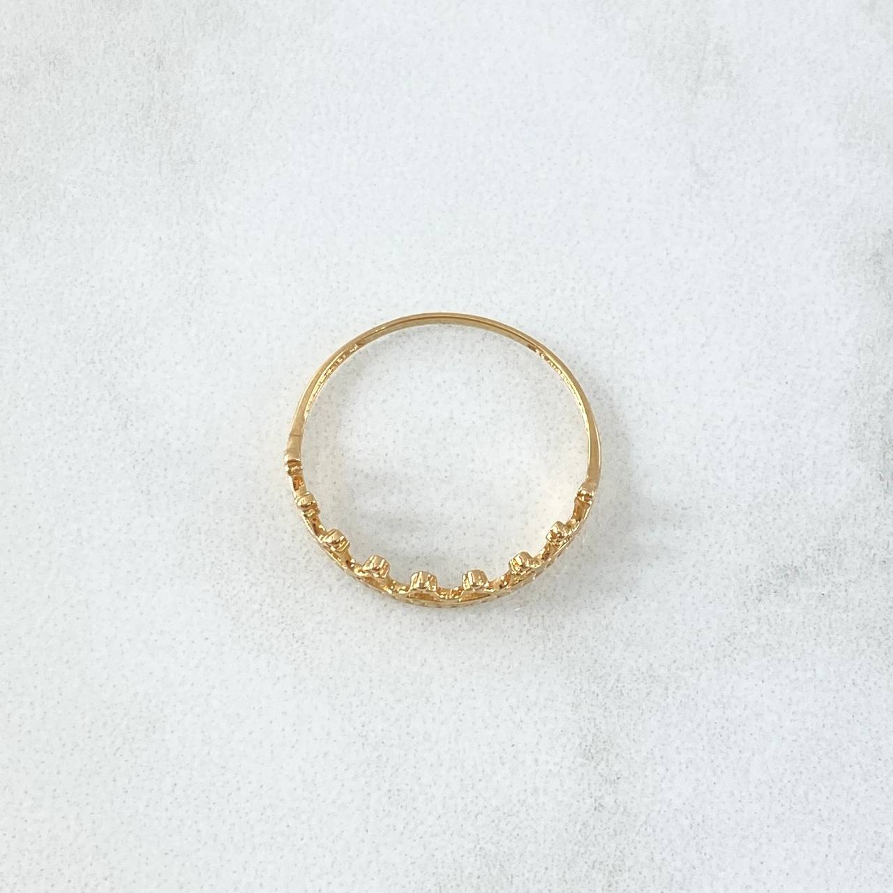 Anillo Corona Puente 1.2gr / T7 / Liso Oro Amarillo 18K